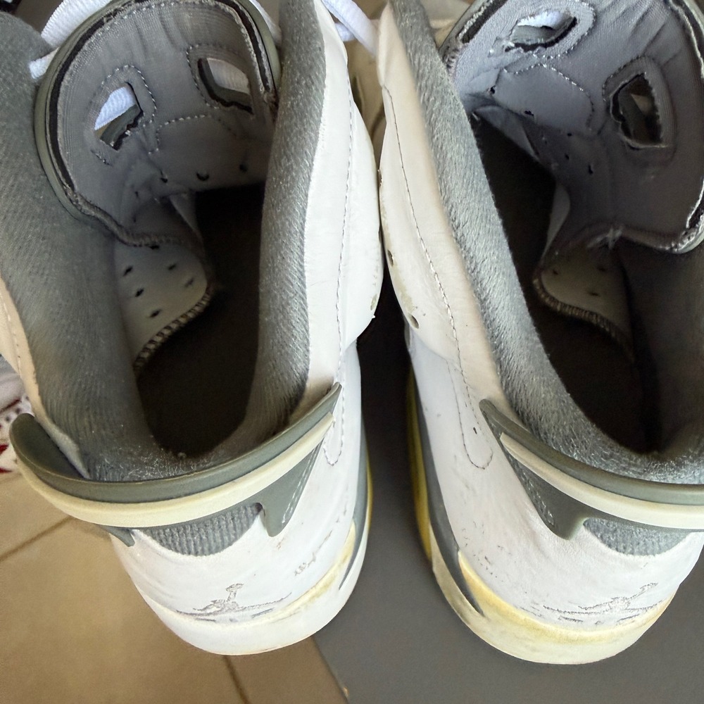 Jordan Air Jordan 6 Retro Mens 10.5 White Cool Grey CT8529-100 High Top Sneaker - Picture 5 of 10